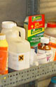 shelf of pesticides